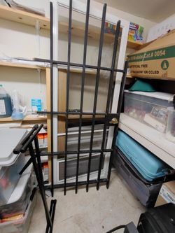 Black Wrought Wooden Security Gate Door