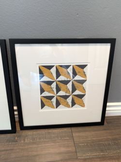 20 by 20 Ethan Allen Geometric Abstract prints (2)