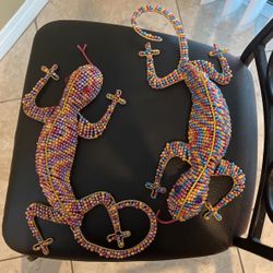 African Beaded Wall hanging Lizards