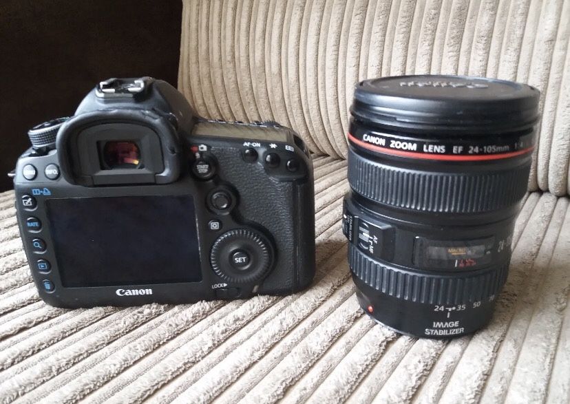 Canon EOS 5d Mark III DSLR camera with fitted EF 24 105 1:4 zoom