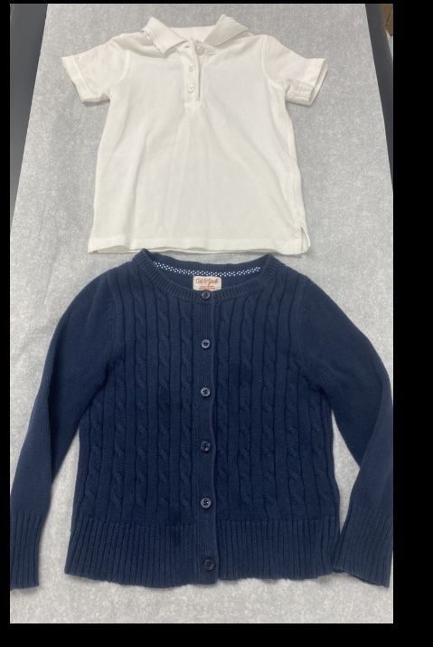 Cat and Jack 4T Navy Blue School Uniform Sweater & M&S White polo shirt 3-4 set EUC!