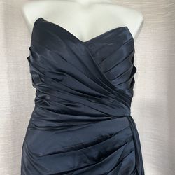 Navy Blue Strapless Dress 