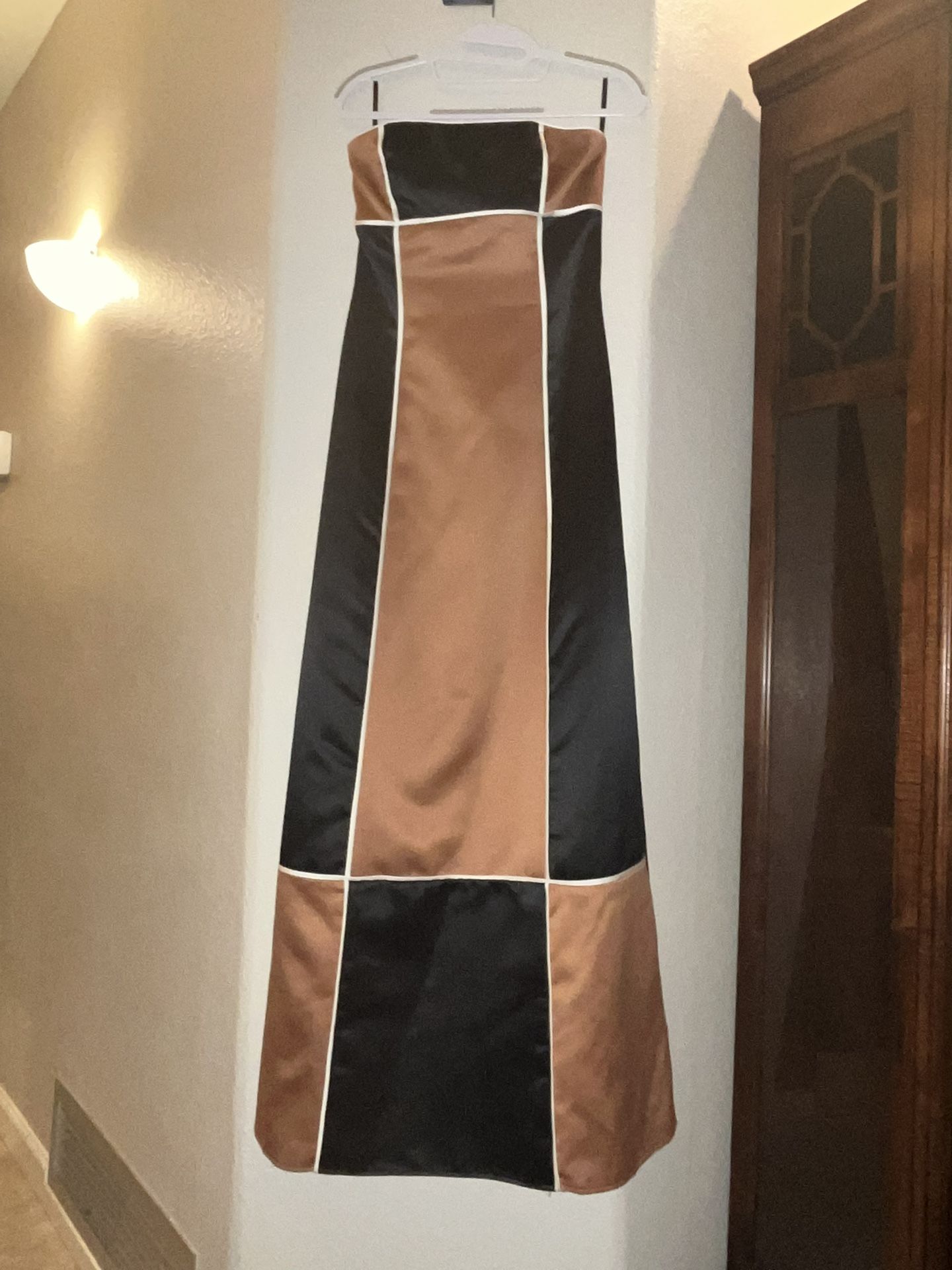 Morilee Black & GOLD Strapless Gown Sz.4