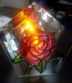 Fancy Rose Candle Glass/Holder.