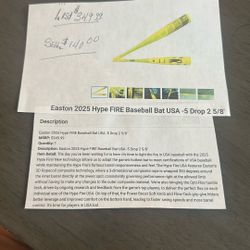 Easton 2025 Hype Fire Bat 
