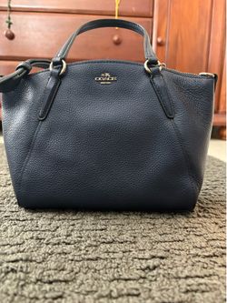 Coach metallic navy purse