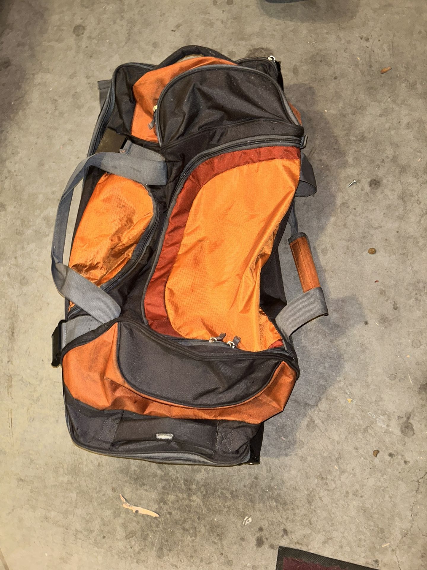 Orange Rolling Duffle Bag