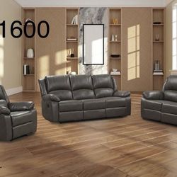 New 3 Piece Recliner Couch Set / Free Delivery 