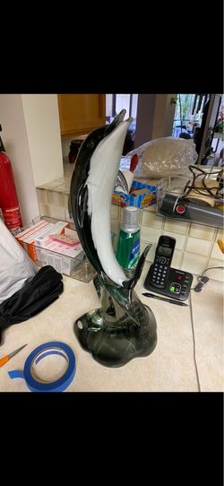 Dolfin glass art