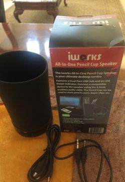 Iworks, all in-one Pencil cup speaker. Never used.