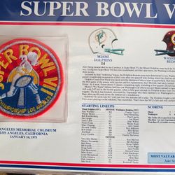 January 14, 1973 Miami Dolphins Washington Redskins Nfl Football Super Bowl VII (7) Patch