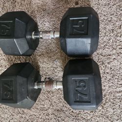 Two 75lb Dumbbells 1 Is Loose