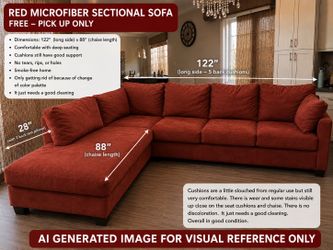 Free red couches pick up only 13145 Bromont Ave, 91342