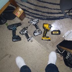 Makita 18 Volt Impact Drills 3 Total And DeWalt 18 Volt With Extra Batterie 250.00 For All 