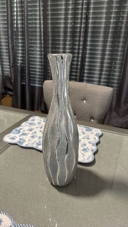 Silver tall vase