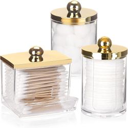 3pk Bathroom Organizers/ Apothecary Jars