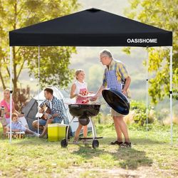 10'x10' Pop Up Canopy Tent with 4 Sidewalls, Waterproof UV Protection & Steel Frame,Black