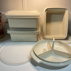 Vintage Tupperware 1254 Freeze-N-Save Container Ice Cream Keeper & Lid 1255 Lot 