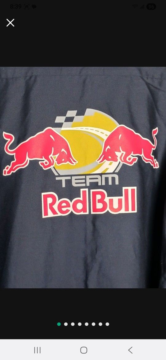 3XL Red Bull Racing Team F1 Mechanic Shirt Pit Crew Long Sleeve Double Sided 