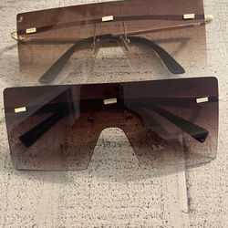Women’s Gradient Brown Flat Top Sunglasses