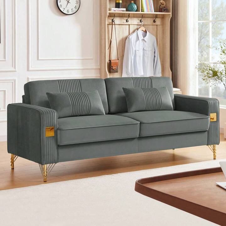 Velvet Upholstered Living Room Sofas