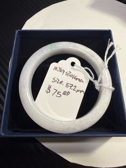 Milky Spicy Green Jade Bangle 57.2mm