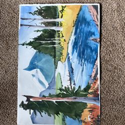 Unknown Water Color 1985 Double Sided Painting