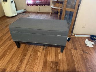 Gray storage ottoman