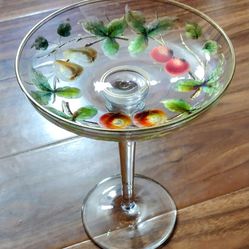 Beautiful Vintage IrredisNt Gold Rim Cocktail Glass