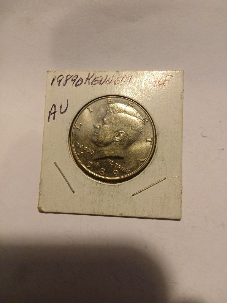 1989 D Kennedy Half Dollar In AU Condition