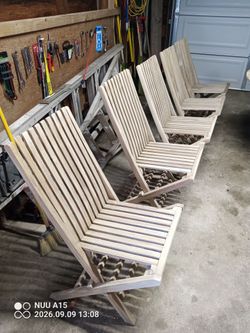 Teak folding chairs