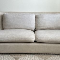 French linen Couch + Chair - Living room Set