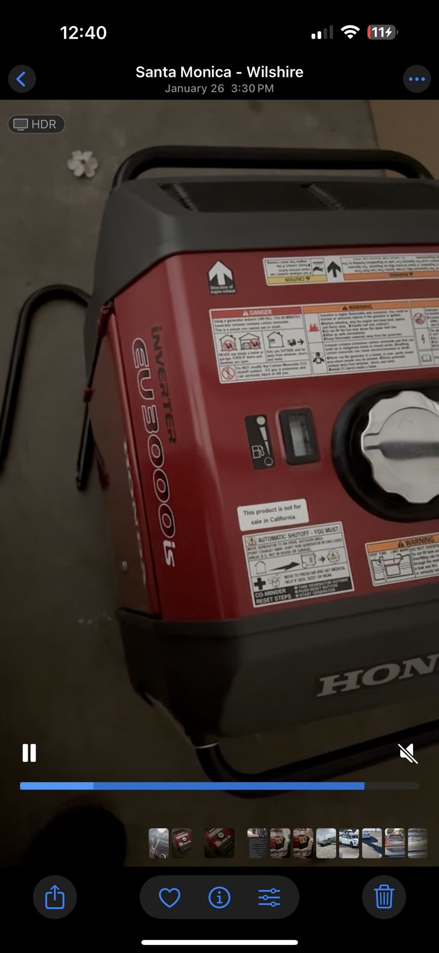 Honda EU3000iS Generator Gas Powerful New 