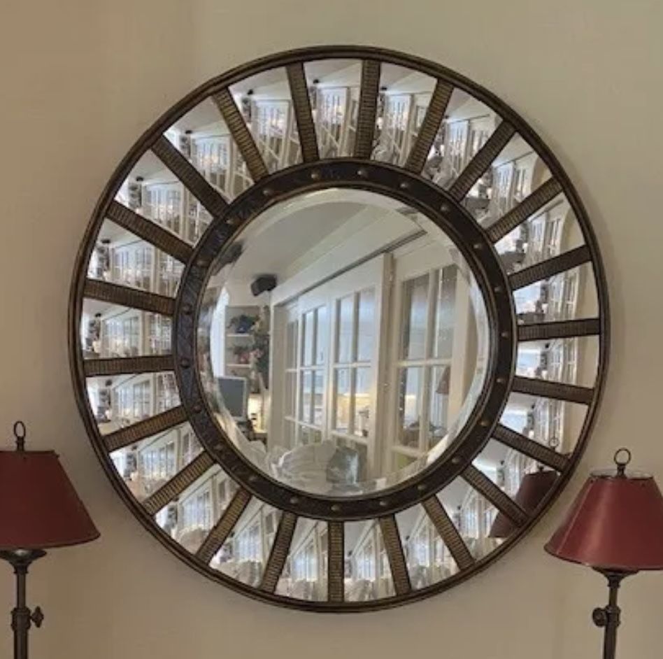 Z Gallerie 34.5" Decorative Round Rustic Beveled Mirror for Sale in ...