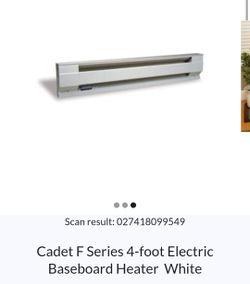 Cadet F Series 4-Foot Electric Baseboard Heater