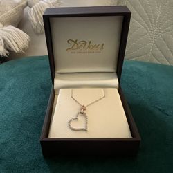 White Gold Heart Pendant Necklace