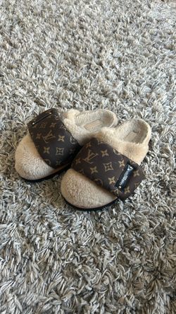 Louis Vuitton Monogram Shearling Slides
