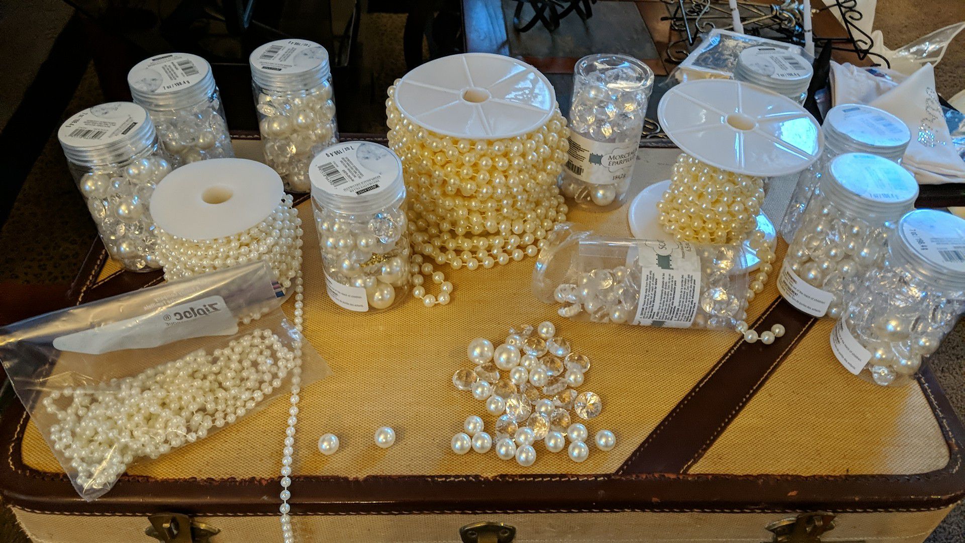 Pearl and Crystal Table Decor or Craft
