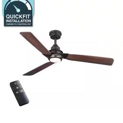 Home Decorators Collection Ester 54 in. White Color Changing Integrated LED Indoor/Outdoor Matte Black Ceiling Fan with Light Kit and Remote