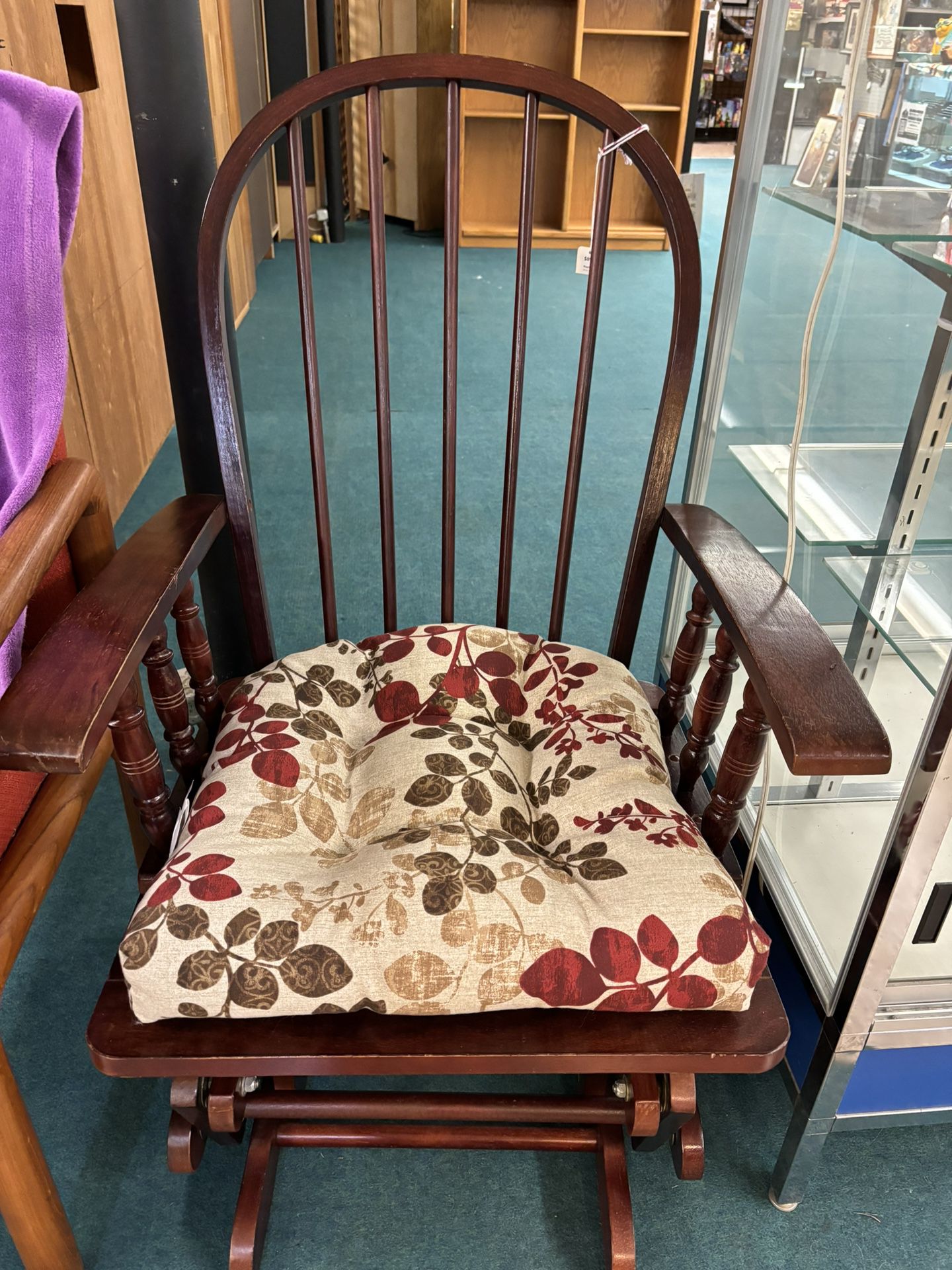 Wood Rocking Chair Glider With Cushion