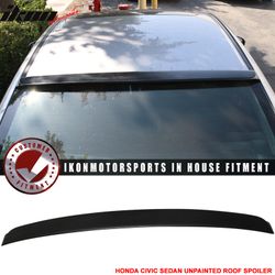 Fits 2006-2015 Honda Civic 4DR Sedan ABS Rear Window Top Roof Spoiler Wing Unpainted