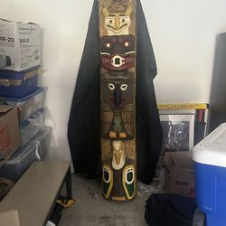 8.5 Ft Tall Hand Carved Totem Pole