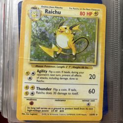 Raichu Pokemon Card 90s