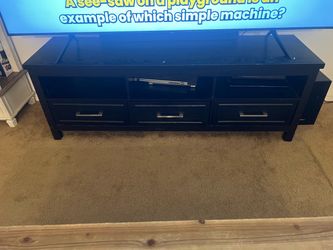 Black Wood TV Stand with Drawers