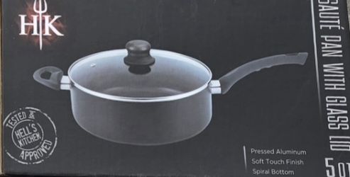 Hell’s Kitchen 5-Quart Sauté Pan with Glass Lid - new in box