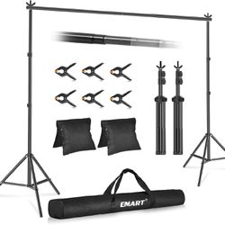 EMART Backdrop Stand 10 x 10 ft Photo Studio oAdjustable Backdrop Stand Support Kit Decorations for Party BNIB!