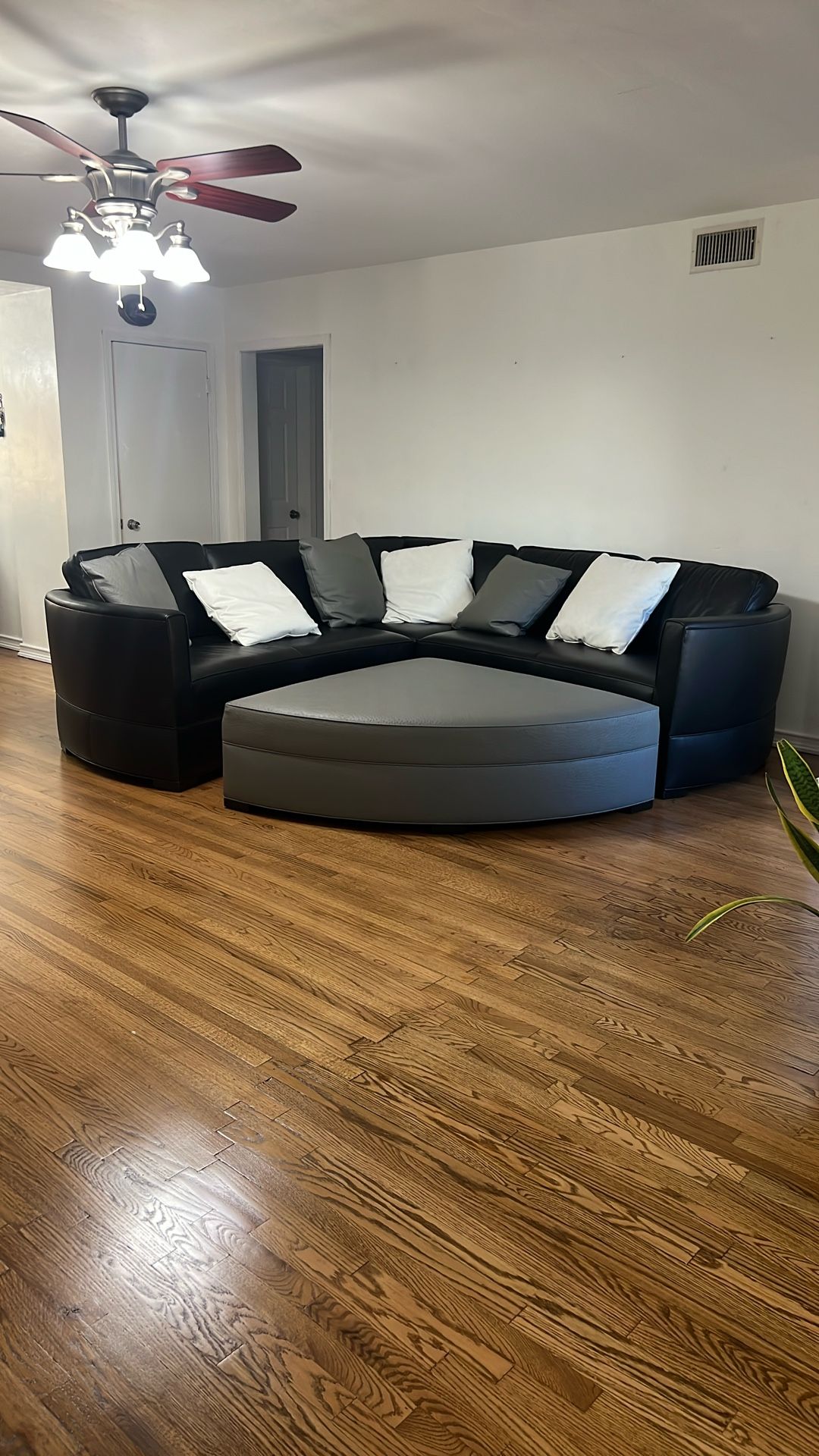 Black Leather Sectional