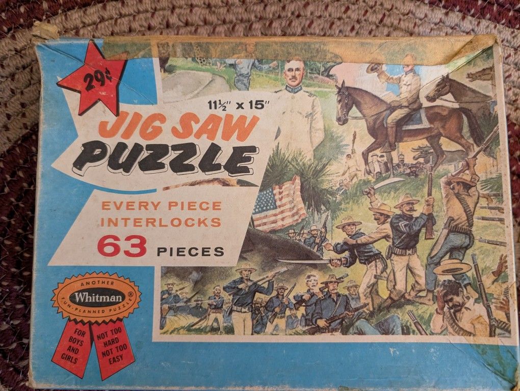Vintage Jigsaw Puzzle Spanish-American War Teddy Roosevelt Whitman Children's