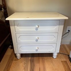 White Three Drawer Dresser