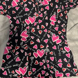 Valentines Day Scrub Top